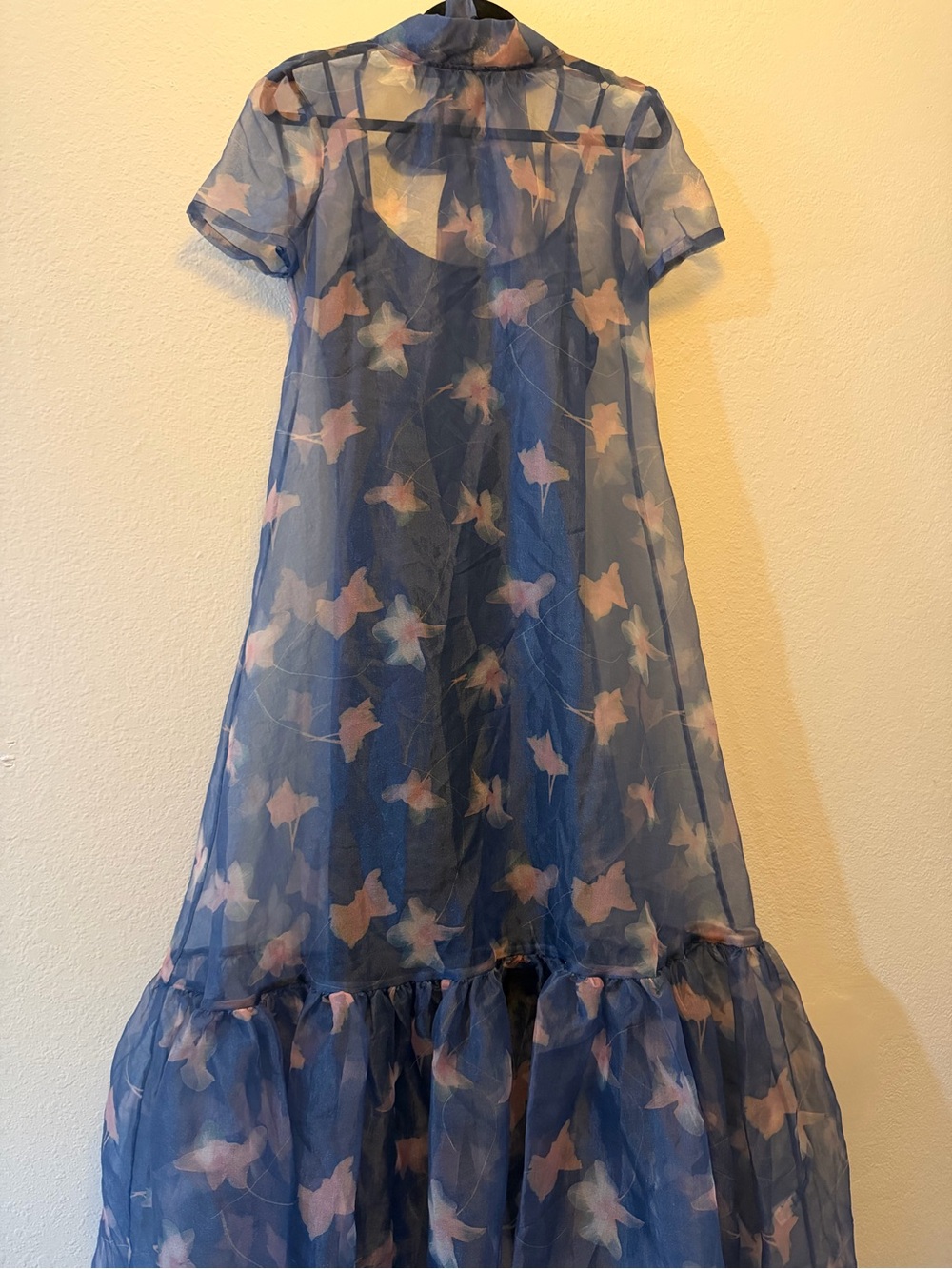 Calluna Ruffled Sheer Floral Organza Gown